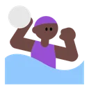 Woman Playing Water Polo: Dark Skin Tone