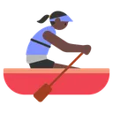 Woman Rowing Boat: Dark Skin Tone