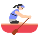 Woman Rowing Boat: Light Skin Tone