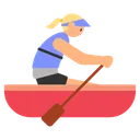 Woman Rowing Boat: Medium-Light Skin Tone