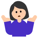 어깨를 으쓱하는 여성: 밝은 피부 톤