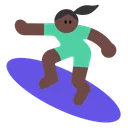 Woman Surfing: Dark Skin Tone