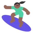 Woman Surfing: Medium-Dark Skin Tone