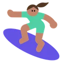 Woman Surfing: Medium Skin Tone