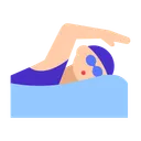 Woman Swimming: Light Skin Tone