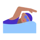 Woman Swimming: Medium Skin Tone