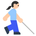 Woman with White Cane: Light Skin Tone