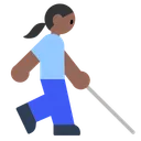Woman with White Cane: Medium-Dark Skin Tone