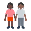 Women Holding Hands: Dark Skin Tone, Medium-Dark Skin Tone
