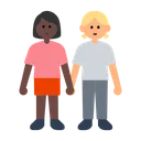 Women Holding Hands: Dark Skin Tone, Medium-Light Skin Tone