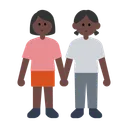 Women Holding Hands: Dark Skin Tone