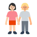Women Holding Hands: Light Skin Tone, Medium-Light Skin Tone