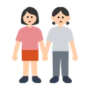 Women Holding Hands: Light Skin Tone