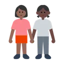 Women Holding Hands: Medium-Dark Skin Tone, Dark Skin Tone