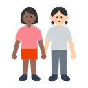 Women Holding Hands: Medium-Dark Skin Tone, Light Skin Tone