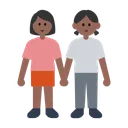 Women Holding Hands: Medium-Dark Skin Tone