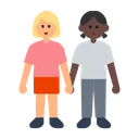 Women Holding Hands: Medium-Light Skin Tone, Dark Skin Tone