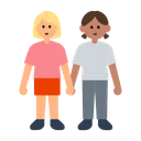 Women Holding Hands: Medium-Light Skin Tone, Medium Skin Tone