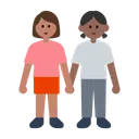 Women Holding Hands: Medium Skin Tone, Medium-Dark Skin Tone