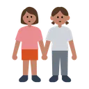 Women Holding Hands: Medium Skin Tone