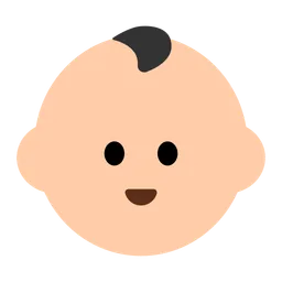 Baby: Light Skin Tone — Toss Face