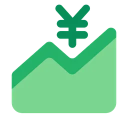 Chart with Upwards Trend and Yen Sign — Toss Face