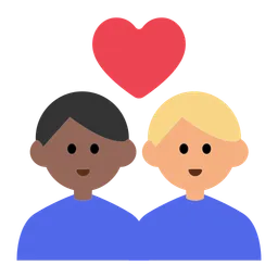 Couple with Heart: Man, Man, Medium-Dark Skin Tone, Medium-Light Skin Tone — Toss Face