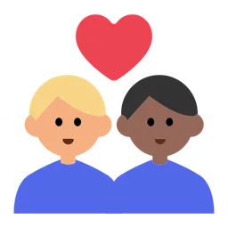 Couple with Heart: Man, Man, Medium-Light Skin Tone, Medium-Dark Skin Tone — Toss Face