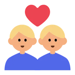 Couple with Heart: Man, Man, Medium-Light Skin Tone — Toss Face