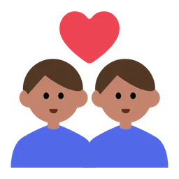 Couple with Heart: Man, Man, Medium Skin Tone — Toss Face