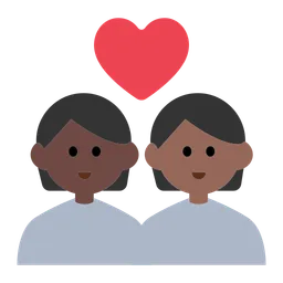 Couple with Heart: Person, Person, Dark Skin Tone, Medium-Dark Skin Tone — Toss Face