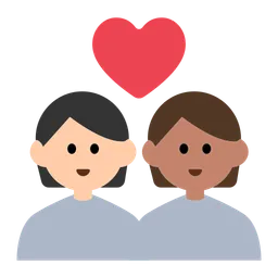 Couple with Heart: Person, Person, Light Skin Tone, Medium Skin Tone — Toss Face
