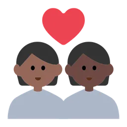 Couple with Heart: Person, Person, Medium-Dark Skin Tone, Dark Skin Tone — Toss Face