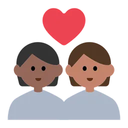 Couple with Heart: Person, Person, Medium-Dark Skin Tone, Medium Skin Tone — Toss Face