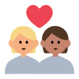 Couple with Heart: Person, Person, Medium-Light Skin Tone, Medium Skin Tone — Toss Face