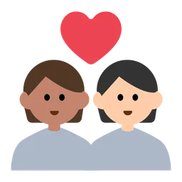 Couple with Heart: Person, Person, Medium Skin Tone, Light Skin Tone — Toss Face