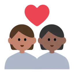 Couple with Heart: Person, Person, Medium Skin Tone, Medium-Dark Skin Tone — Toss Face