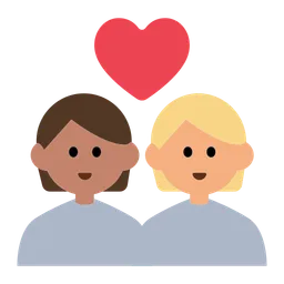 Couple with Heart: Person, Person, Medium Skin Tone, Medium-Light Skin Tone — Toss Face