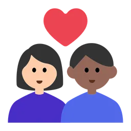 Couple with Heart: Woman, Man, Light Skin Tone, Medium-Dark Skin Tone — Toss Face