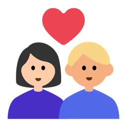 Couple with Heart: Woman, Man, Light Skin Tone, Medium-Light Skin Tone — Toss Face
