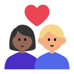 Couple with Heart: Woman, Man, Medium-Dark Skin Tone, Medium-Light Skin Tone — Toss Face