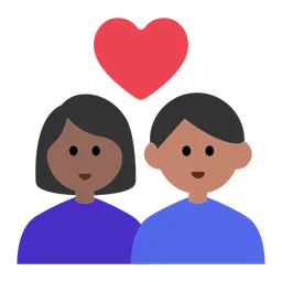 Couple with Heart: Woman, Man, Medium-Dark Skin Tone, Medium Skin Tone — Toss Face