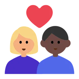 Couple with Heart: Woman, Man, Medium-Light Skin Tone, Dark Skin Tone — Toss Face