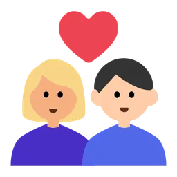 Couple with Heart: Woman, Man, Medium-Light Skin Tone, Light Skin Tone — Toss Face
