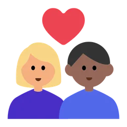 Couple with Heart: Woman, Man, Medium-Light Skin Tone, Medium-Dark Skin Tone — Toss Face