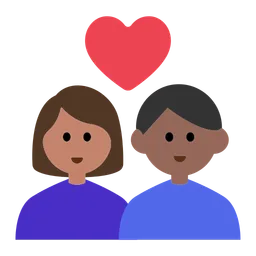 Couple with Heart: Woman, Man, Medium Skin Tone, Medium-Dark Skin Tone — Toss Face