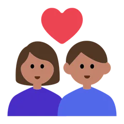 Couple with Heart: Woman, Man, Medium Skin Tone — Toss Face