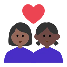 Couple with Heart: Woman, Woman, Medium-Dark Skin Tone, Dark Skin Tone — Toss Face
