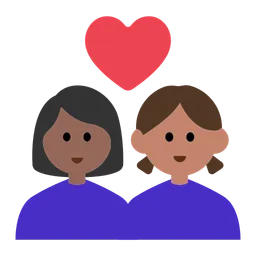 Couple with Heart: Woman, Woman, Medium-Dark Skin Tone, Medium Skin Tone — Toss Face