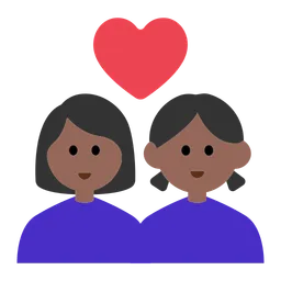 Couple with Heart: Woman, Woman, Medium-Dark Skin Tone — Toss Face